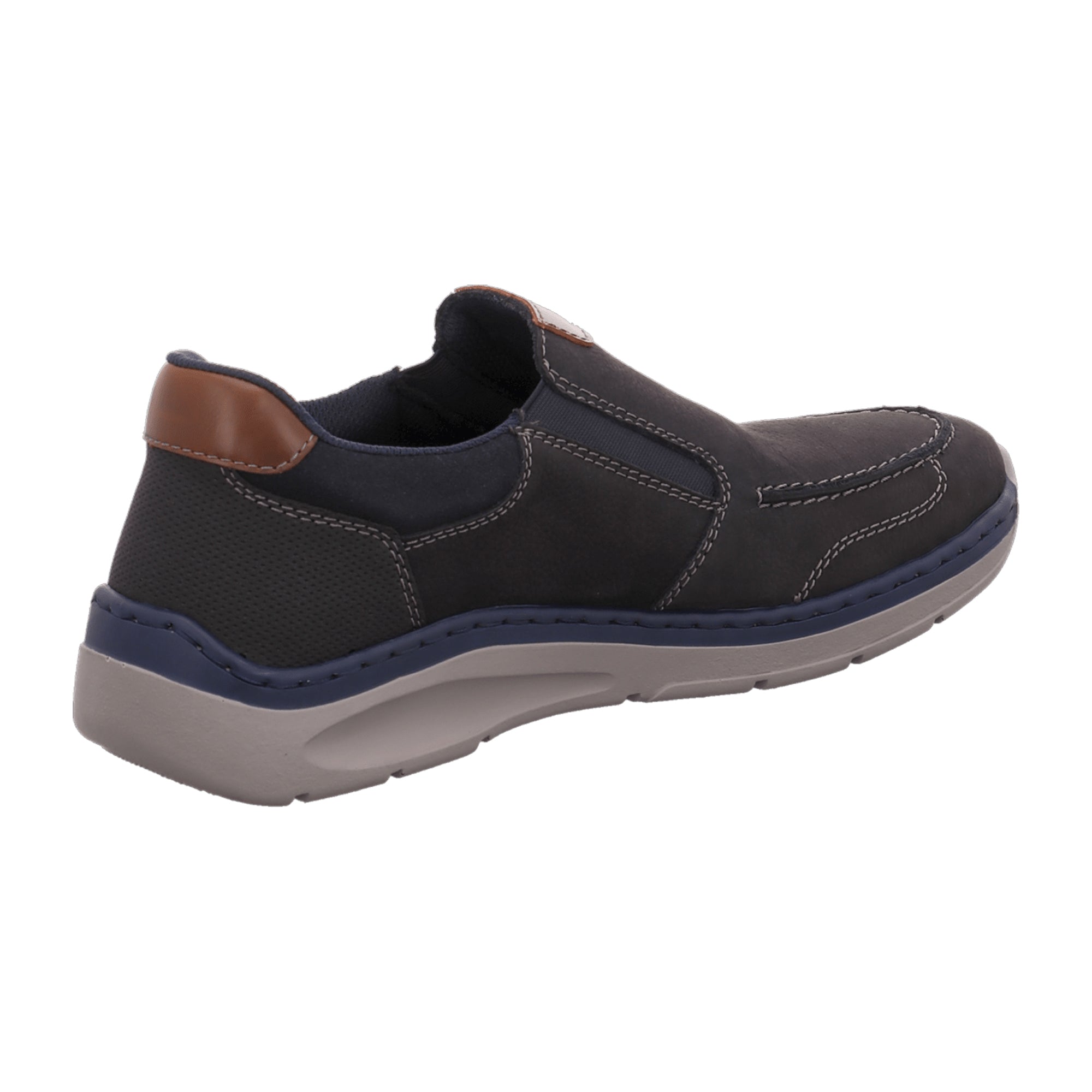 Rieker Comfortable Blue Slip-On Shoes for Men with Flexible Sole and Cushioned Insole