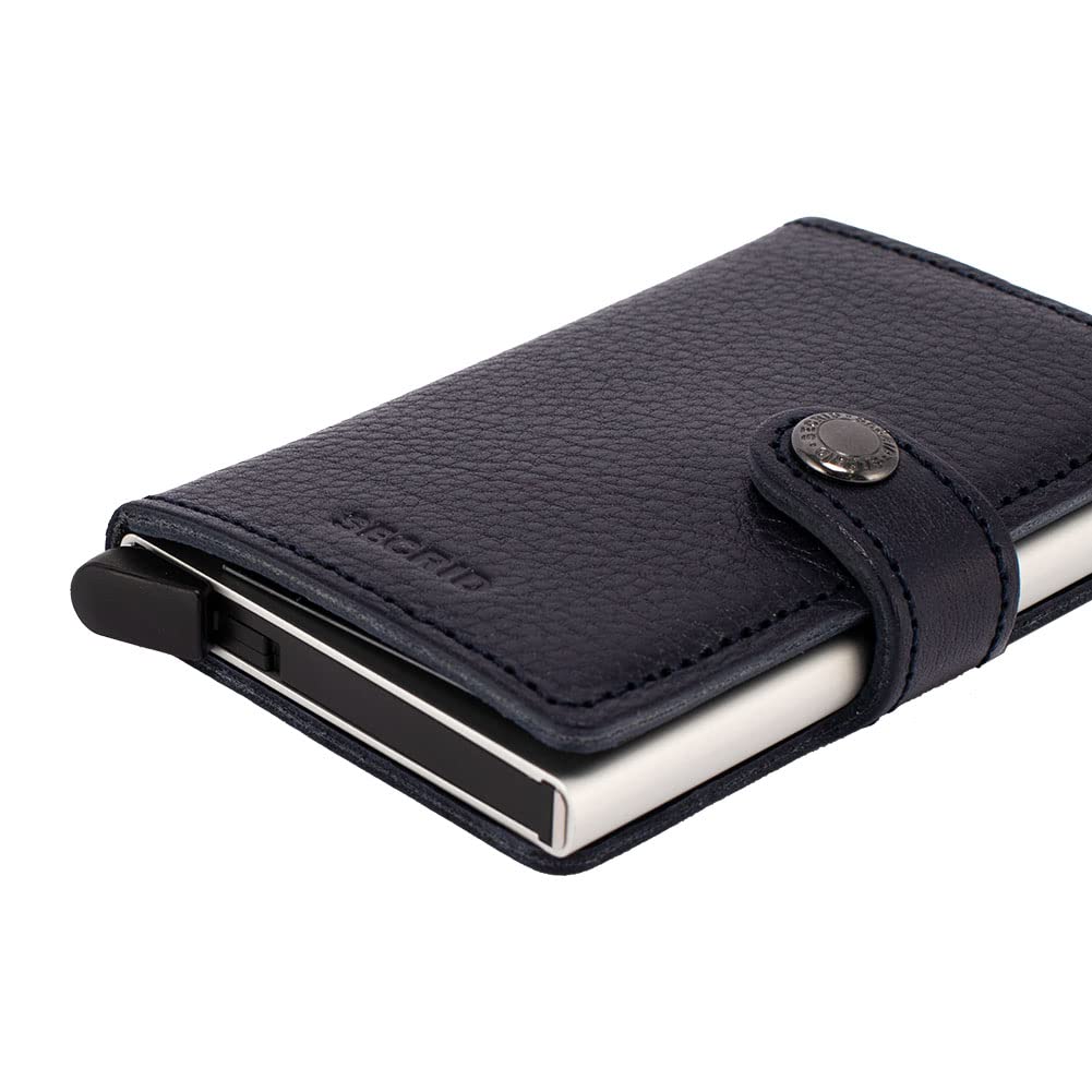 Secrid Miniwallet Navy-Silver - Slim Wallet with Leather Interior