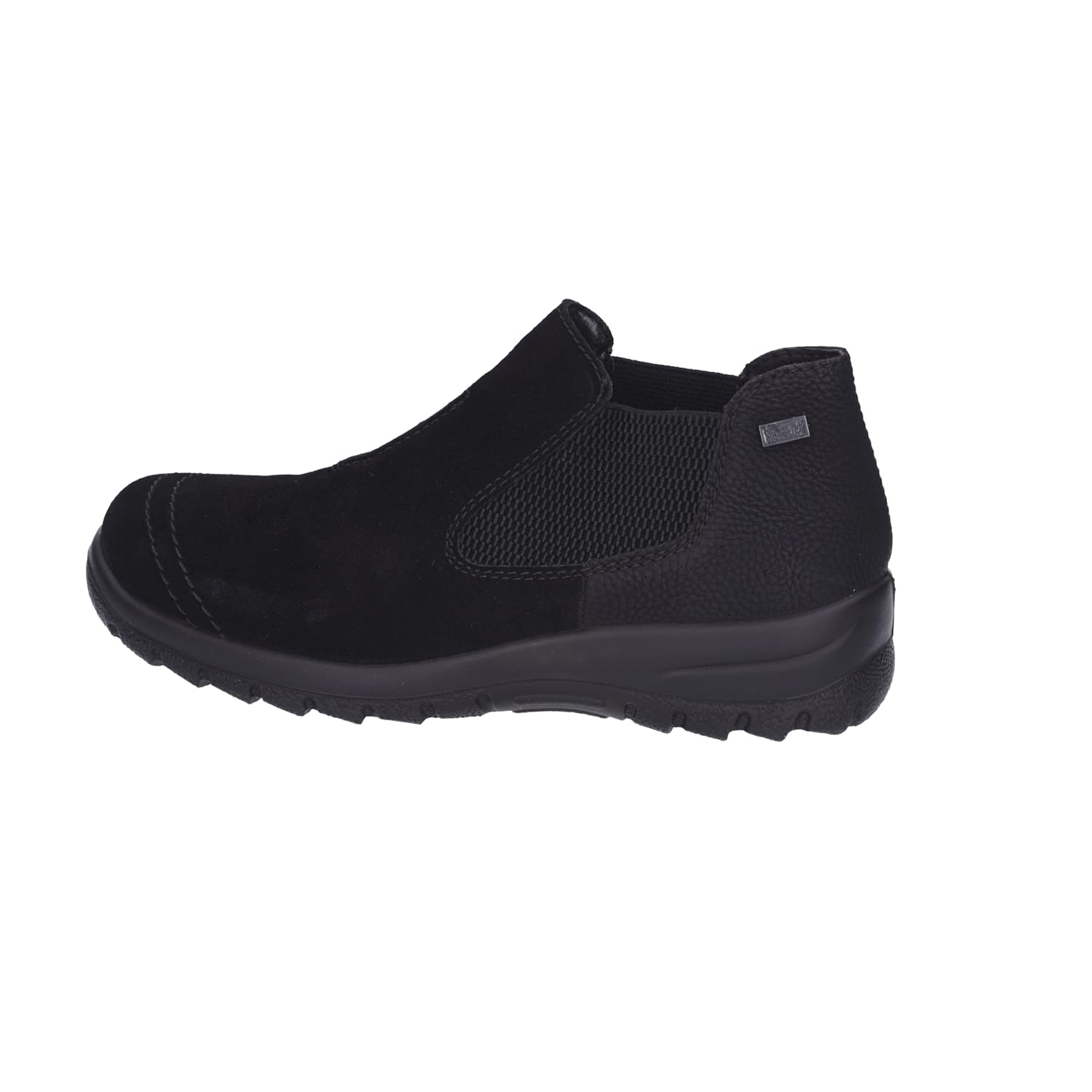 Rieker Comfortable Women's Black Ankle Boots Synthetic Leather Flat Heel