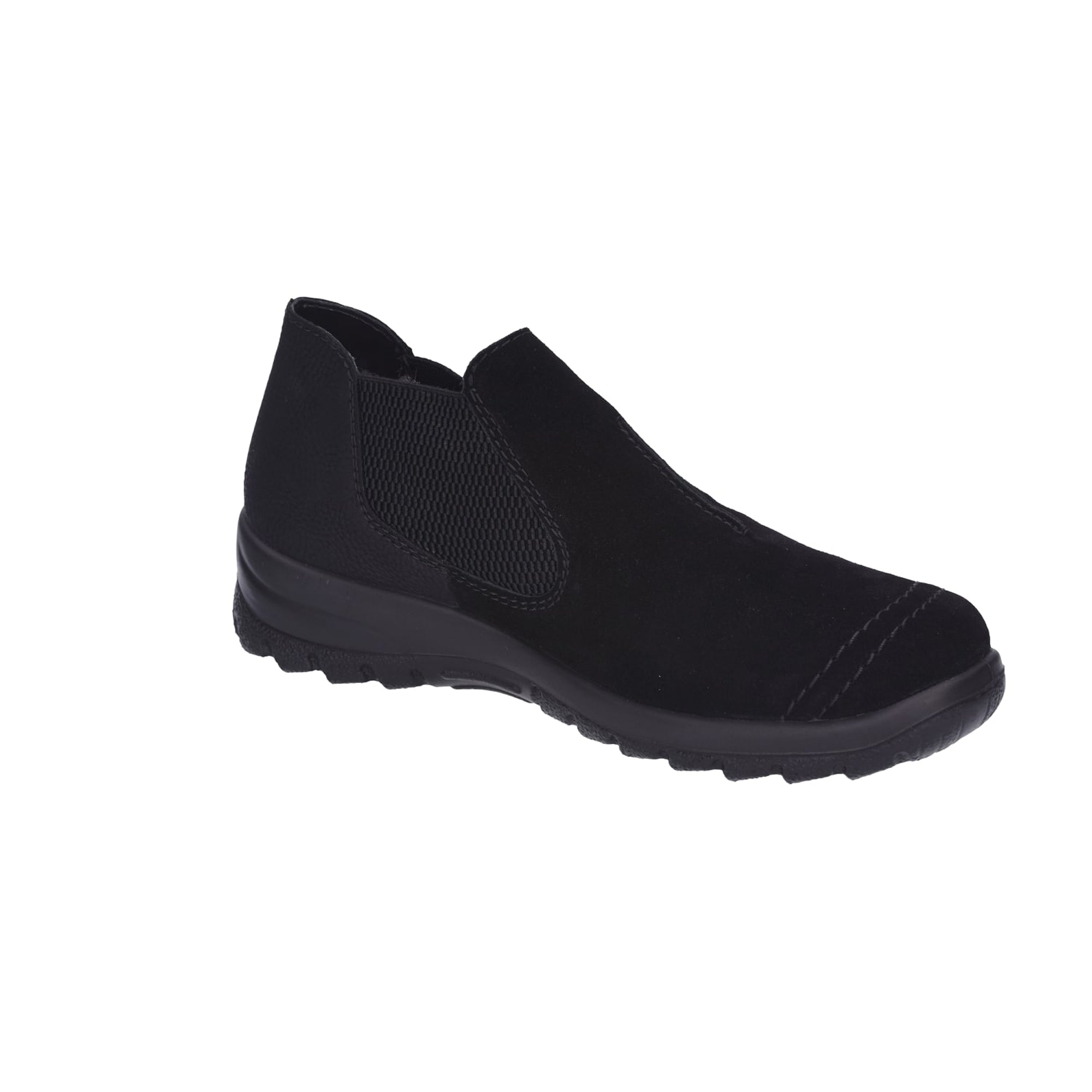 Rieker Comfortable Women's Black Ankle Boots Synthetic Leather Flat Heel