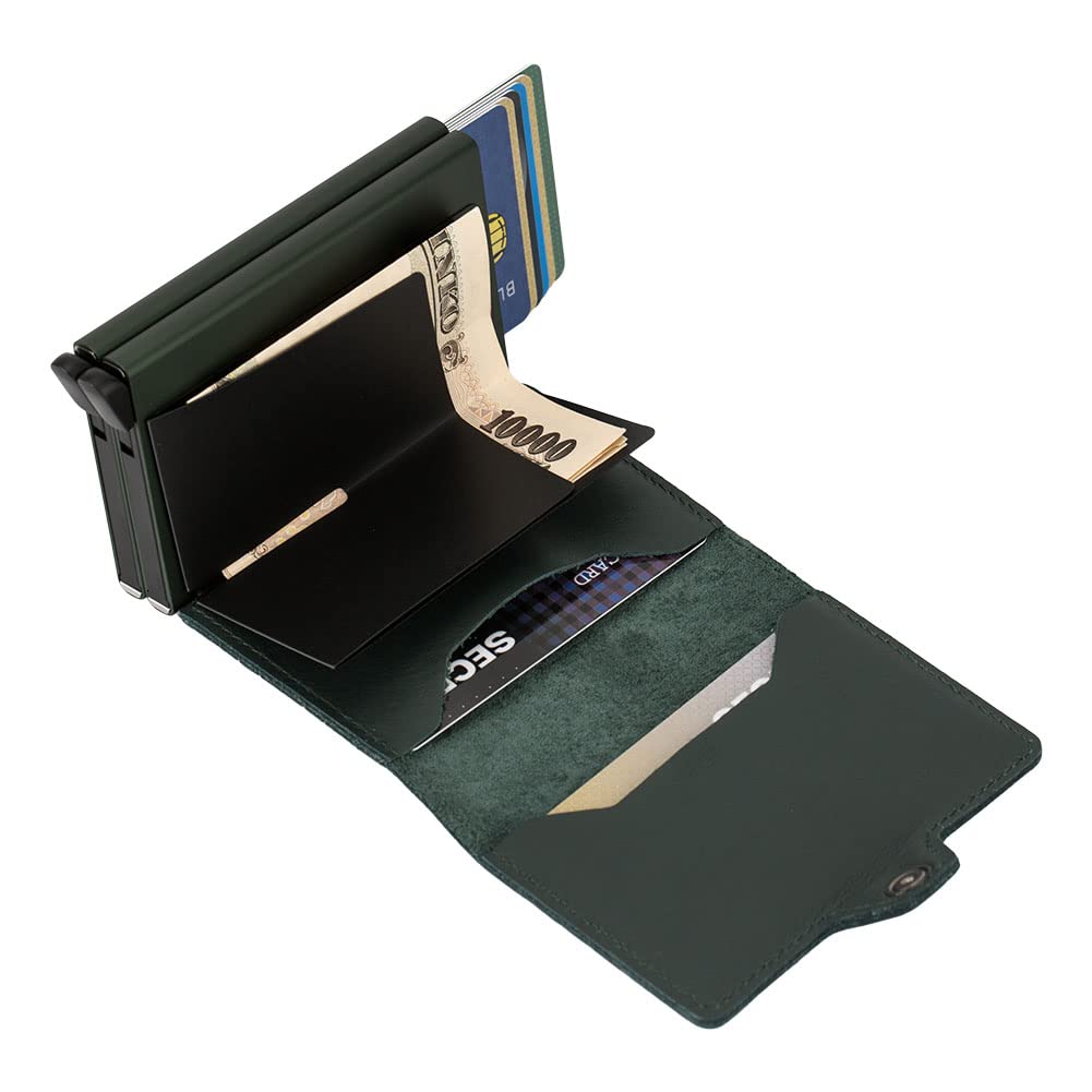 Secrid Twinwallet RFID Wallet - Green Leather for Men & Women