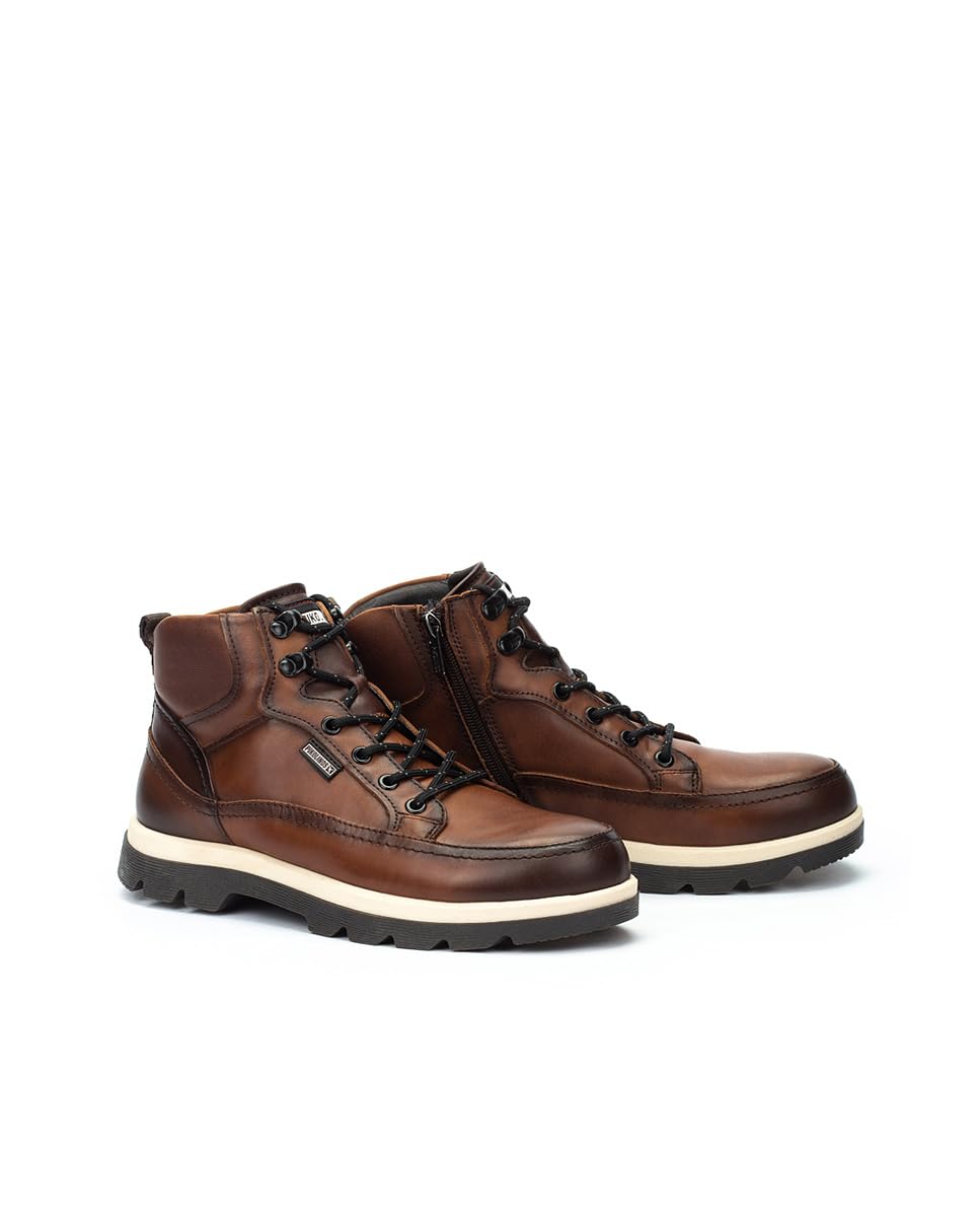 Pikolinos Men Ankle Boots Leather Cuero Redonda Lace-Up