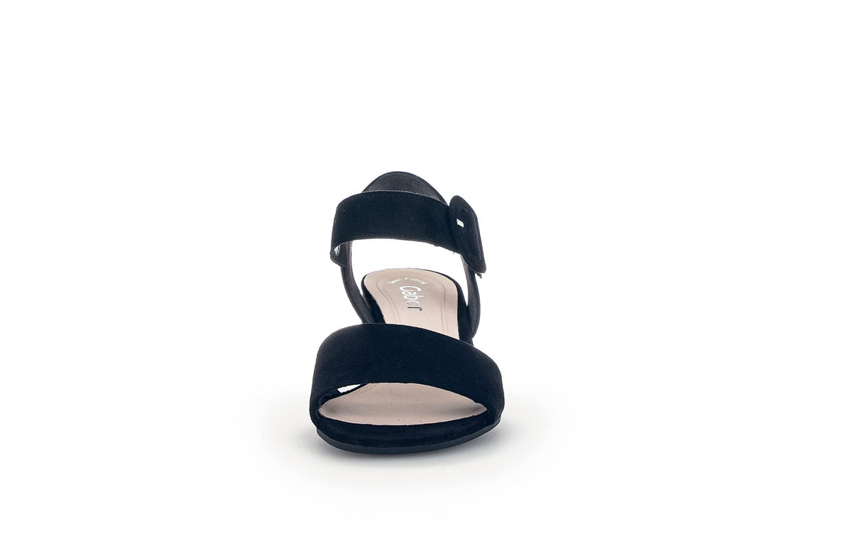 Gabor Women Sandals Black Textile Leather Size 6.5 UK