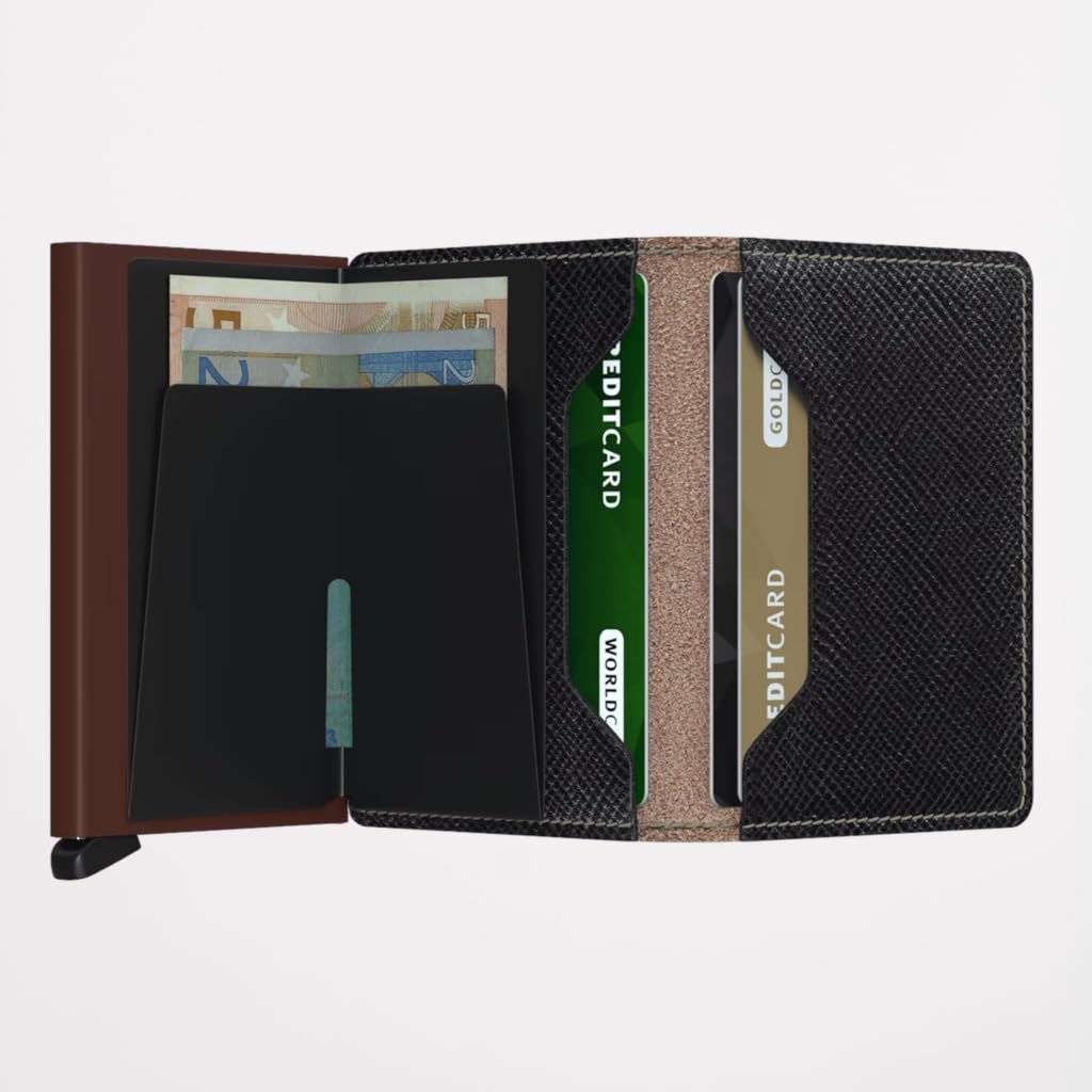 Secrid Slimwallet RFID Brown Leather Wallet - Adults Casual