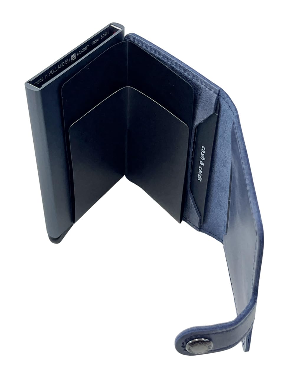Secrid Miniwallet Vintage Blue Leather Wallet with RFID Protection