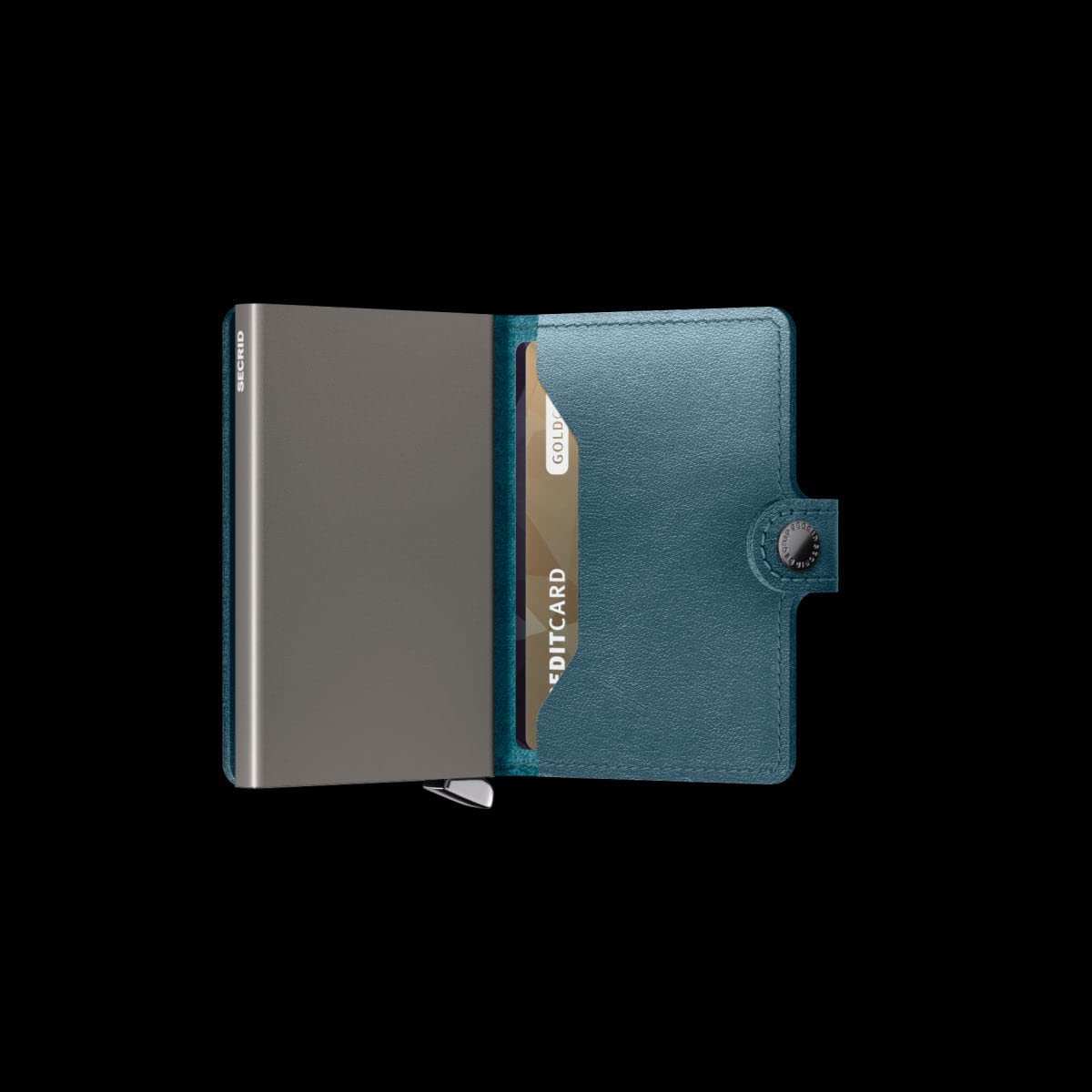 Secrid Miniwallet Premium RFID Wallet - Teal Leather Card Holder for Men & Women