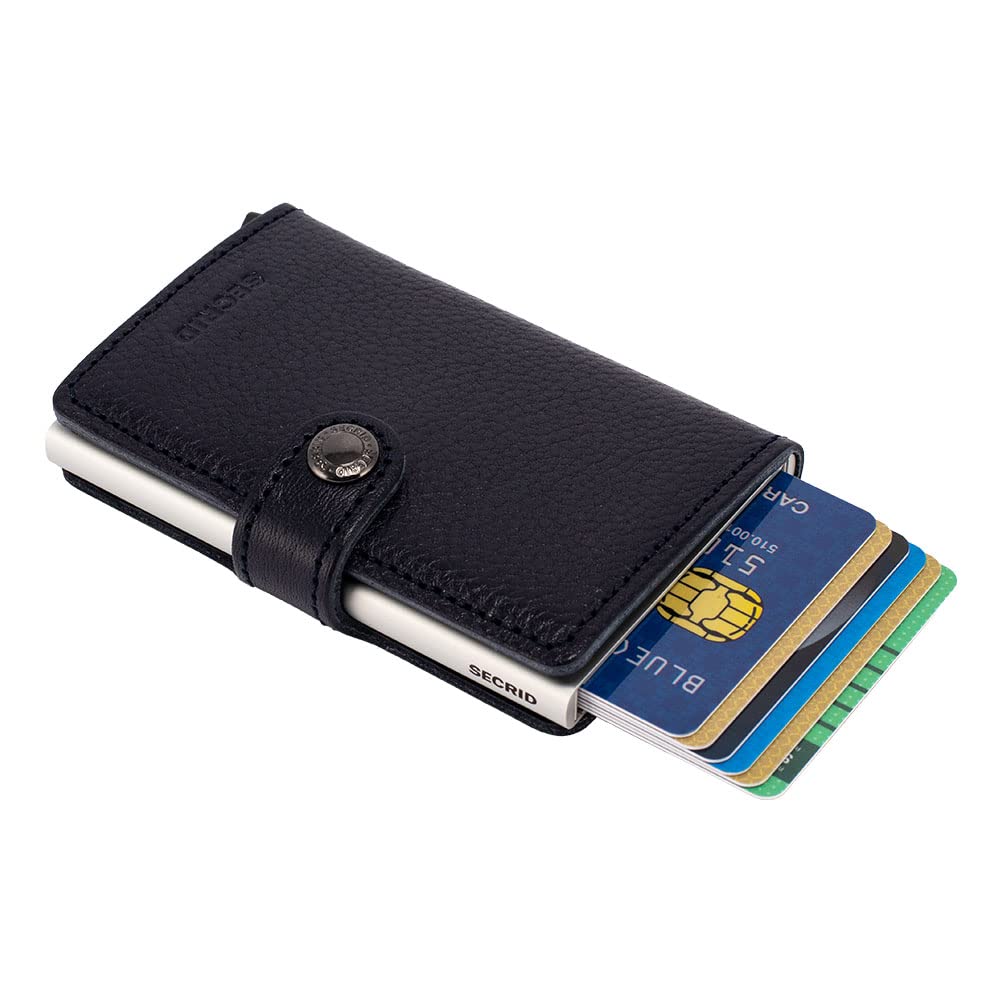 Secrid Miniwallet Navy-Silver - Slim Wallet with Leather Interior