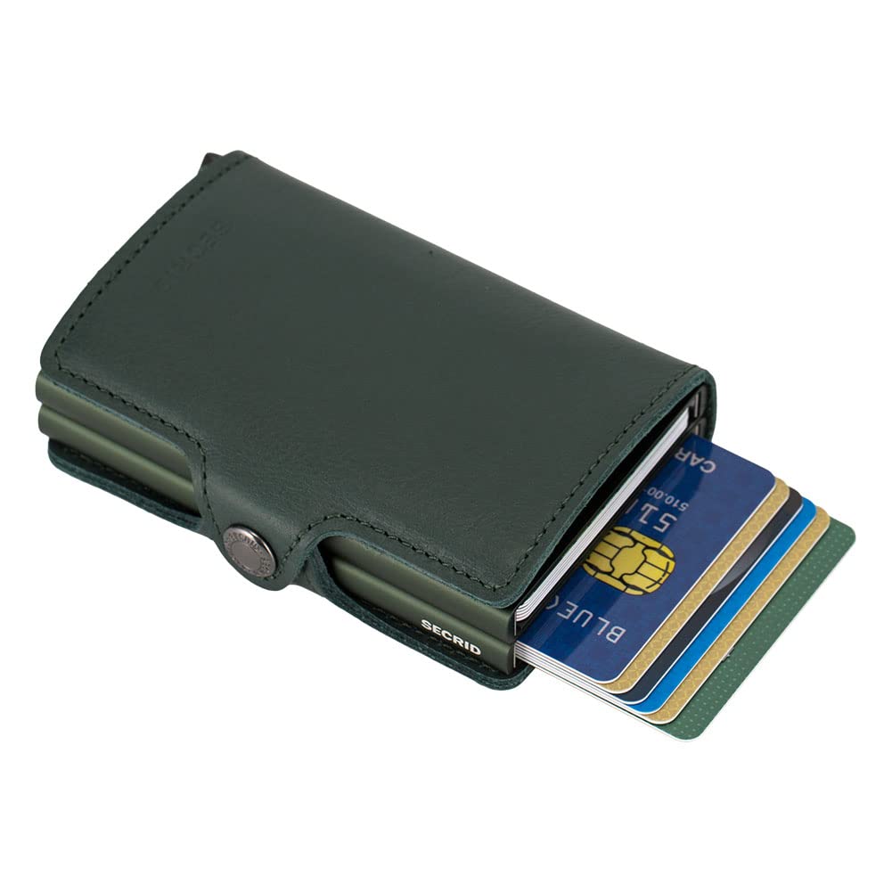 Secrid Twinwallet RFID Wallet - Green Leather for Men & Women