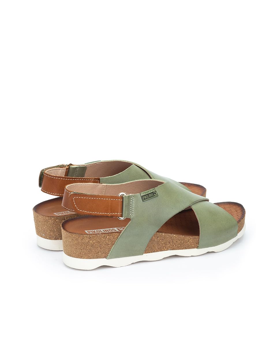 Pikolinos Women Wedge Sandals Leather Mint Green Size