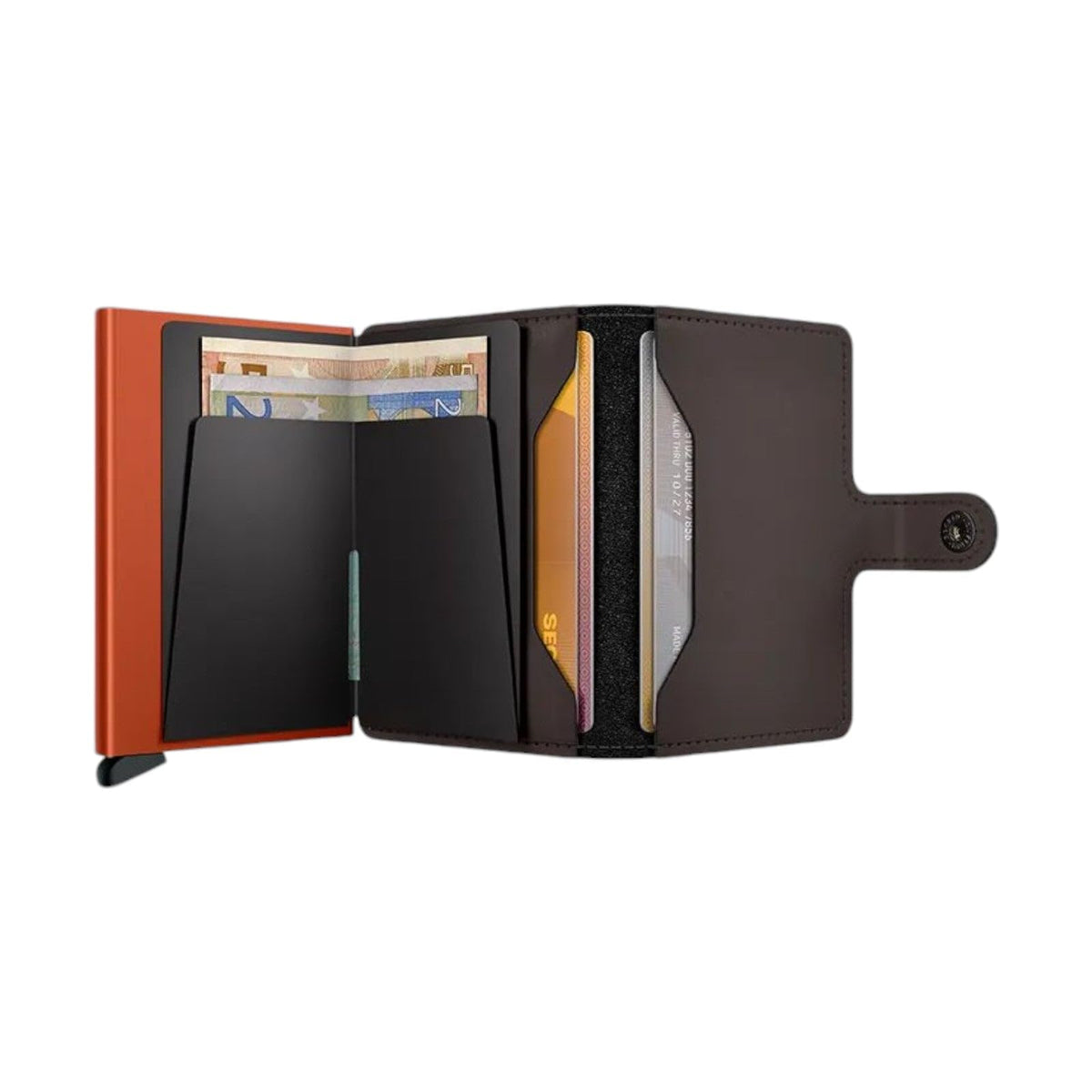 Secrid Mini Wallet Truffle Orange - Modern Leather Wallet with RFID Protection