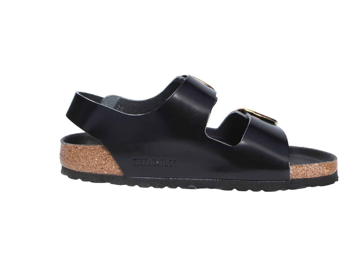Birkenstock Milano Big Buckle Natural Black 39 Sandals Leather Black High Shine