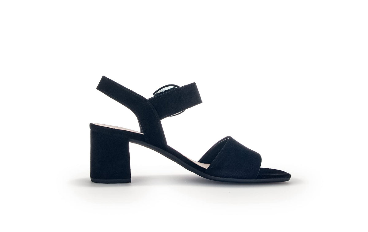 Gabor Women Sandals Black Textile Leather Size 6.5 UK