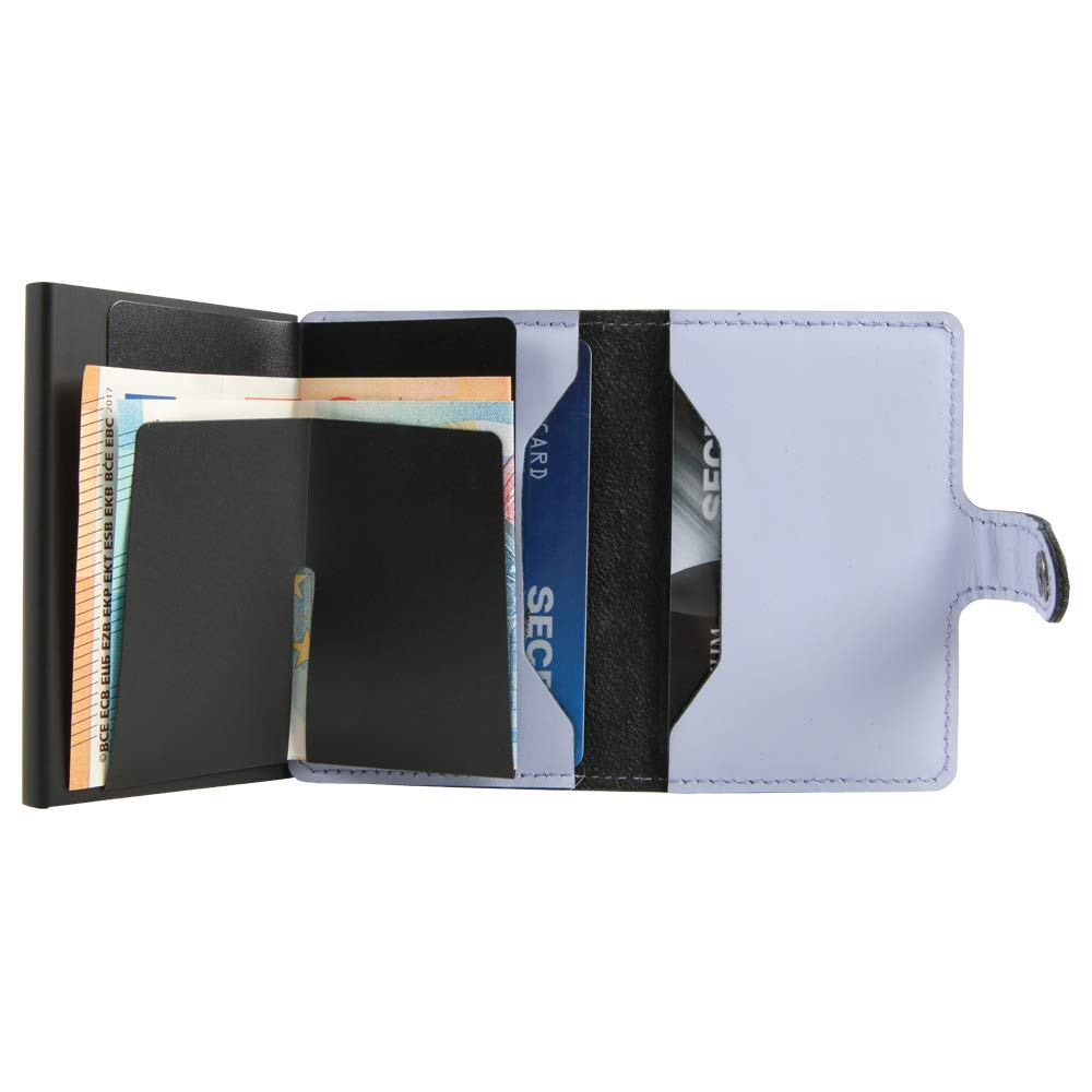 Secrid Mini Wallet Matte - Lilac Black Leather Card Holder