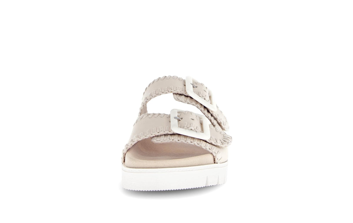 Gabor Women Mules Patent Leather Cream Size 42 EU Slides
