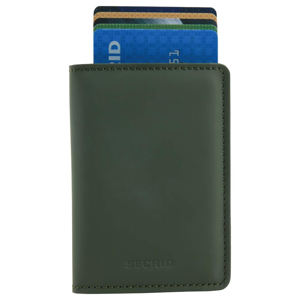 Secrid Slim Wallet Green-Black Leather Card Holder - RFID Cardprotector