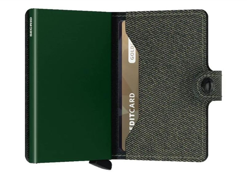 Secrid M Twist Green Compact Cardholder - Casual Aluminium Leather Wallet