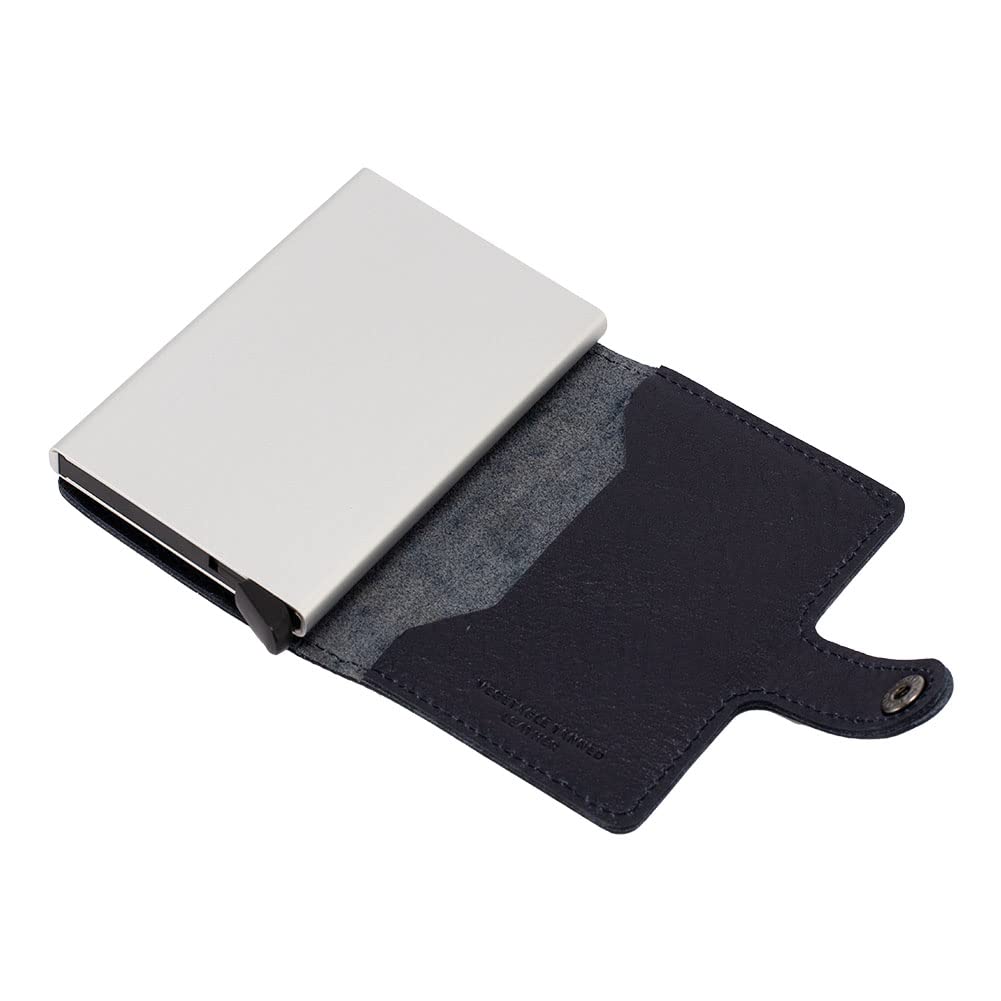 Secrid Miniwallet Navy-Silver - Slim Wallet with Leather Interior