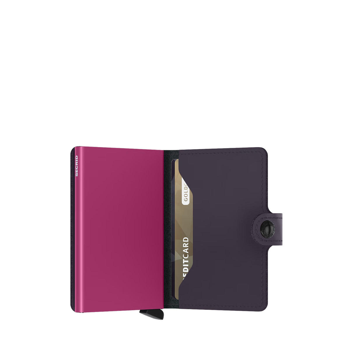 Secrid Miniwallet Matte RFID Wallet Dark Purple Fuchsia Leather