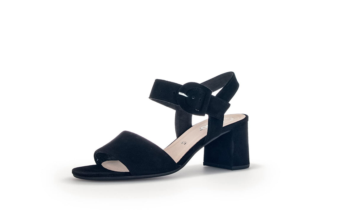 Gabor Women Sandals Black Textile Leather Size 6.5 UK