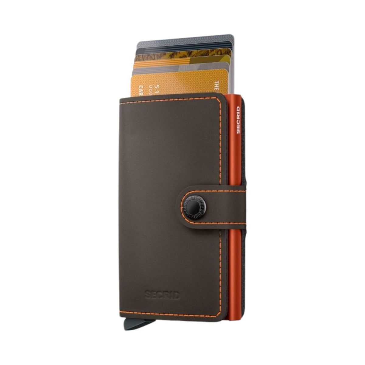 Secrid Mini Wallet Truffle Orange - Modern Leather Wallet with RFID Protection