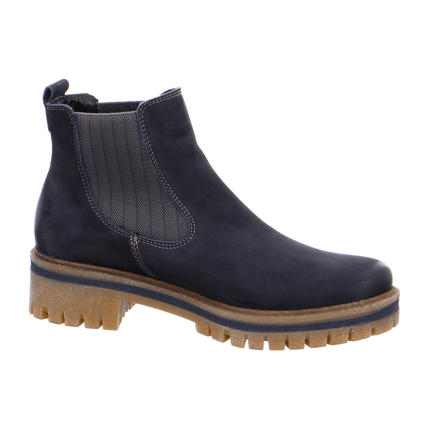 ARA JACKSON Women's Leather Chelsea Boots Blue Nubuck Slip-On - Bartel-Shop