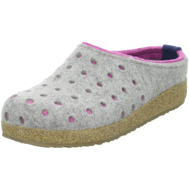 Haflinger Slippers gray female Sandals Clogs Textile - Bartel-Shop