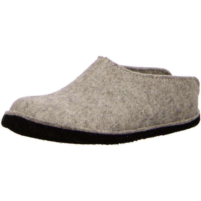 Haflinger Slippers gray female Sandals Clogs Wool felt Flair - Bartel-Shop