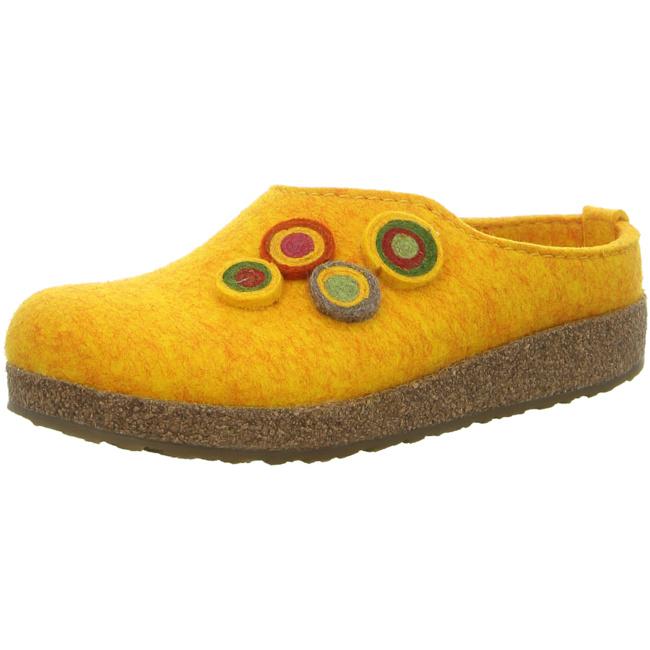 Haflinger Slippers yellow female Sandals Clogs Grizzly Kanon - Bartel-Shop