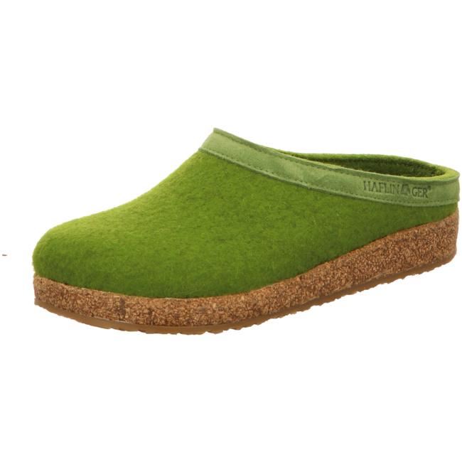 Haflinger Slippers green female Sandals Clogs Felt - Bartel-Shop