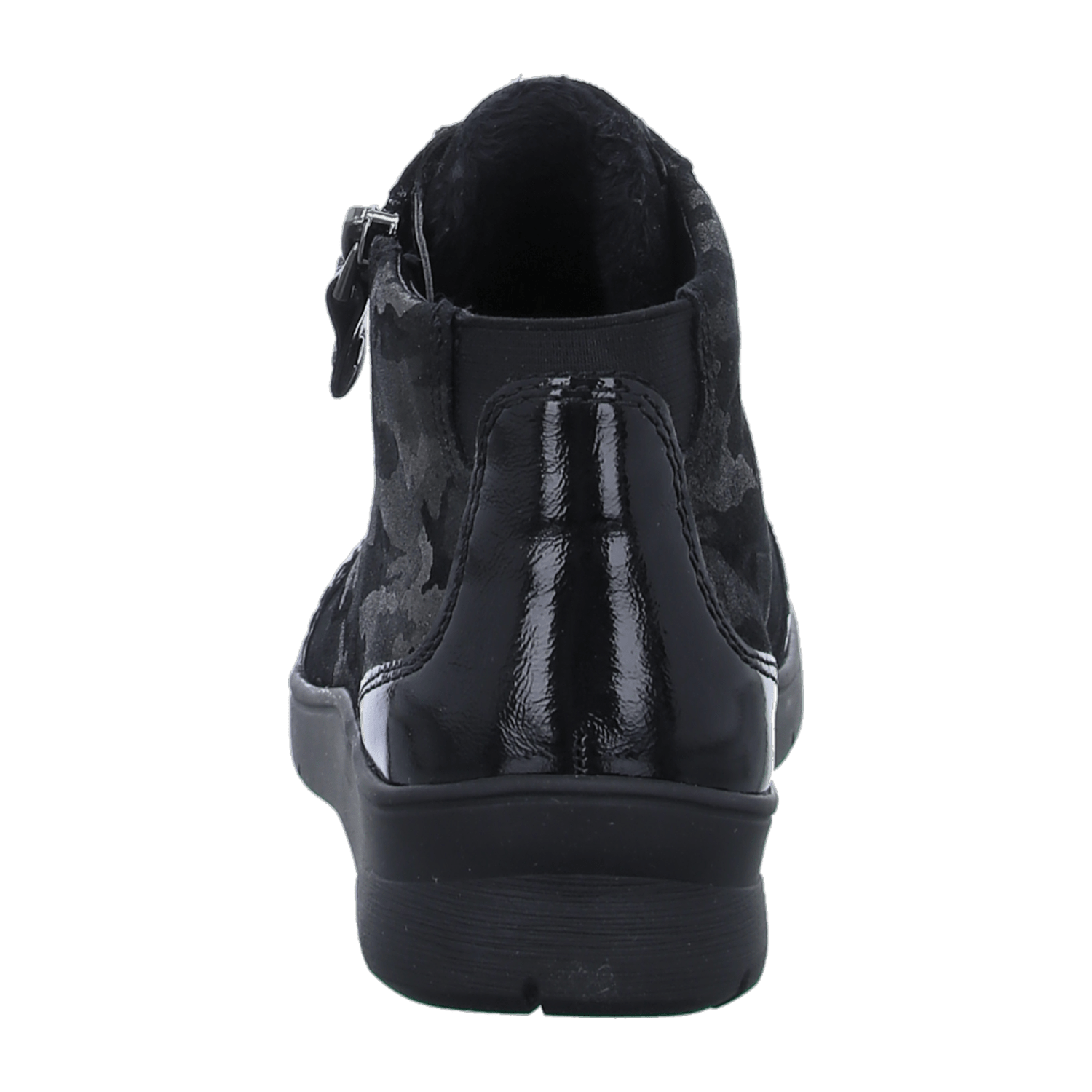 ARA Meran Women's Lace-Up Ankle Boots, Modern Round Toe, Side Zipper, Cold-Weather Lined, Black