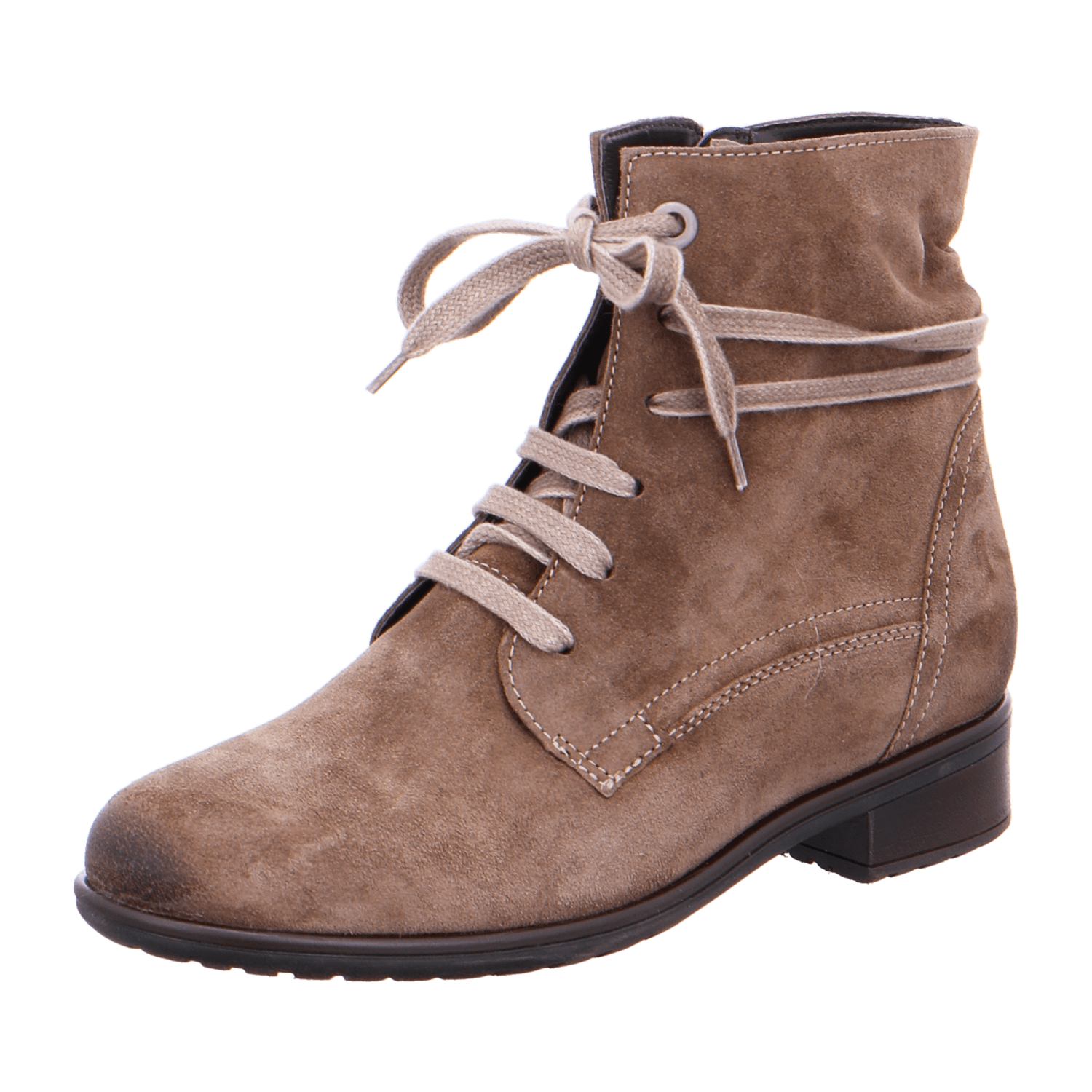 ARA LIVERPOOL Women's Desert Boots in Brown Suede with Side Zipper and Round Toe - Bartel-Shop