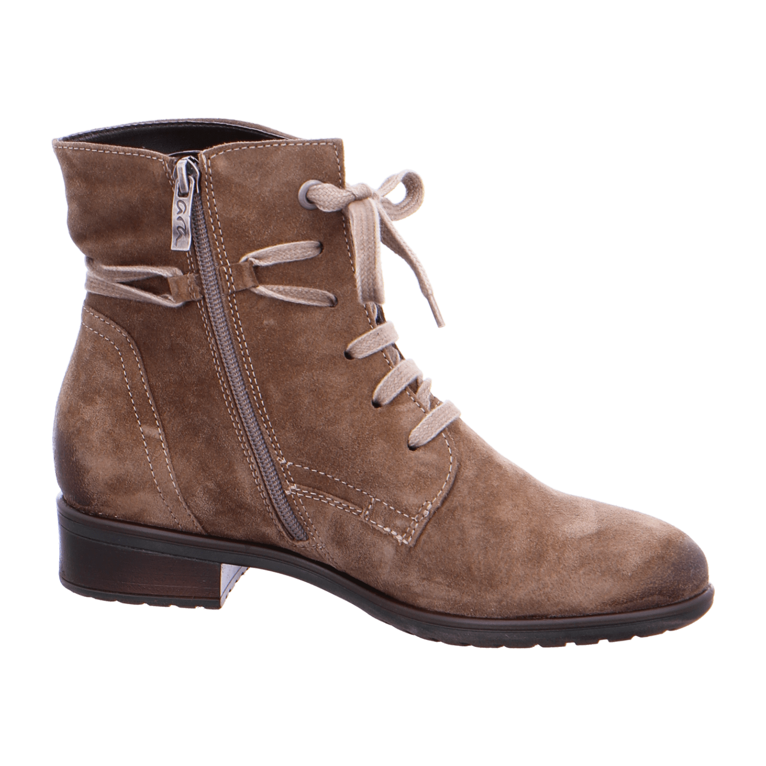 ARA LIVERPOOL Women's Desert Boots in Brown Suede with Side Zipper and Round Toe - Bartel-Shop