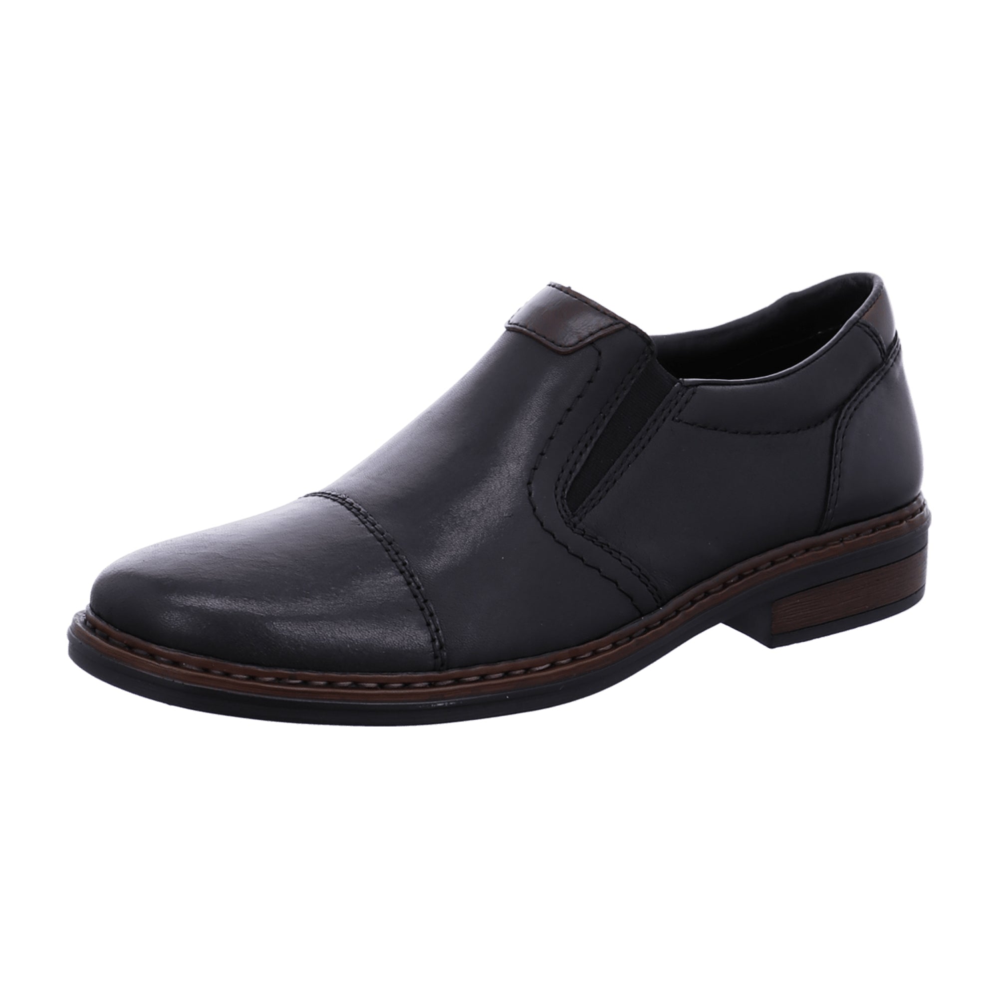 Rieker Black Leather Slip-On Shoes Comfortable Wide Fit Fast Shipping Available