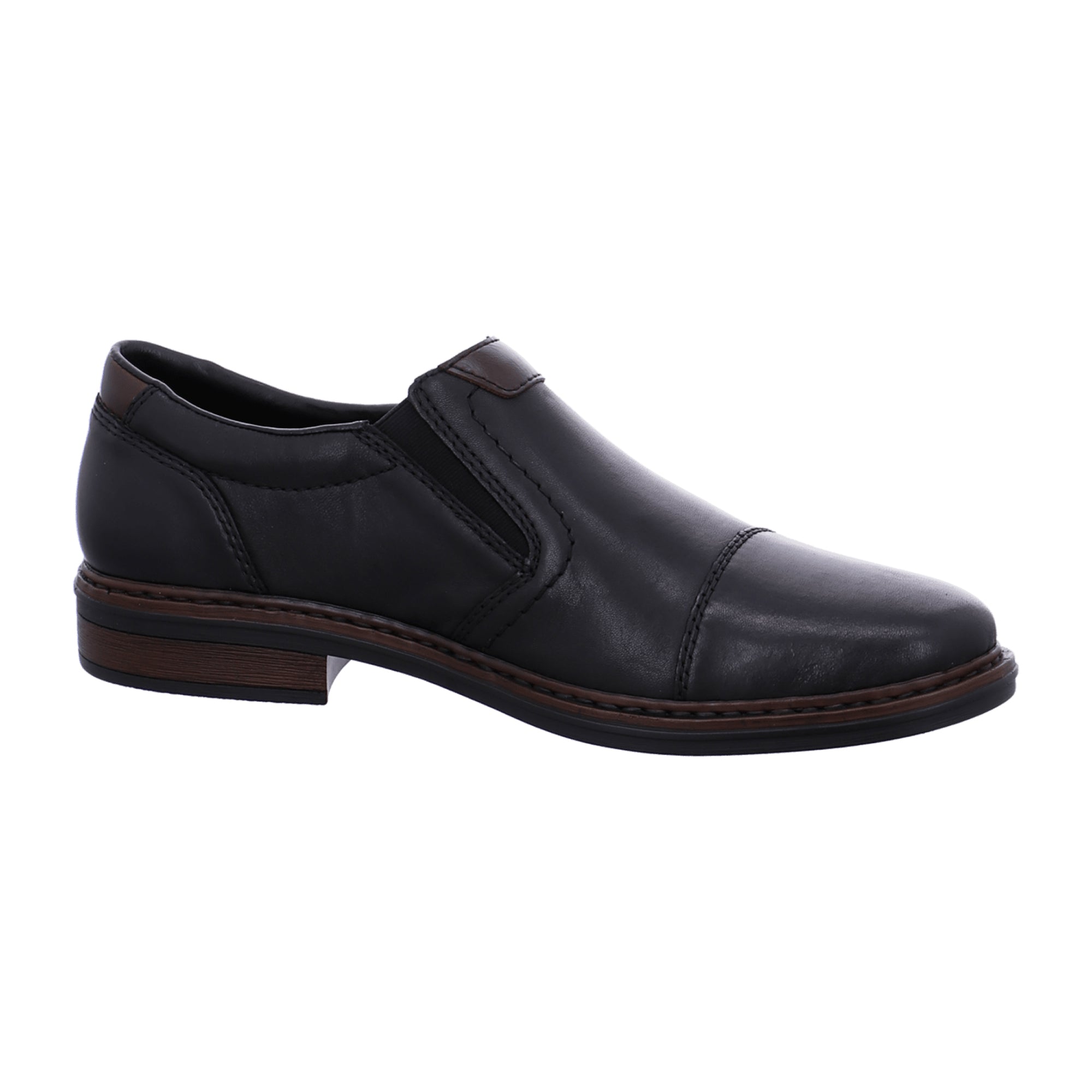 Rieker Black Leather Slip-On Shoes Comfortable Wide Fit Fast Shipping Available