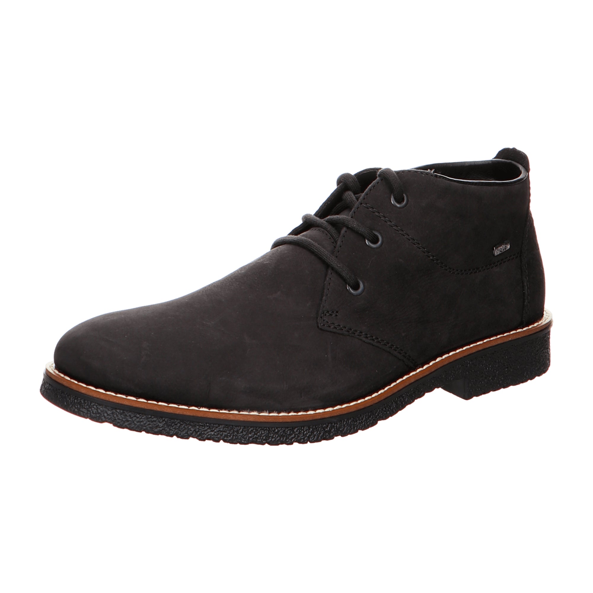 Rieker Black Nubuck Leather Winter Boots with Warm Lining and Comfortable Sole