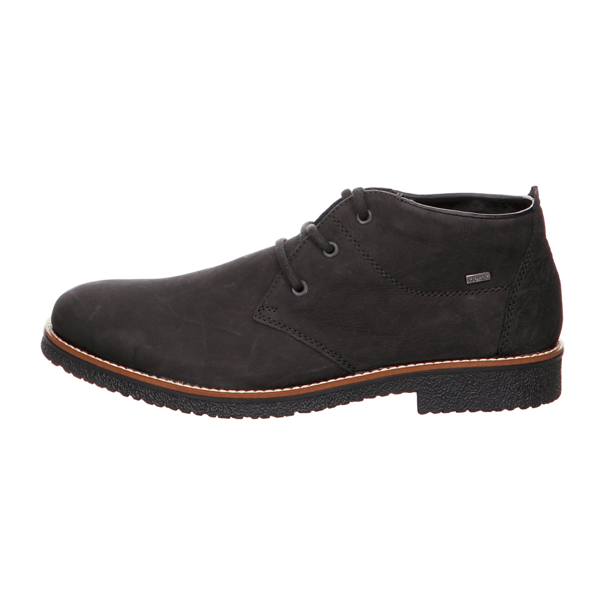 Rieker Black Nubuck Leather Winter Boots with Warm Lining and Comfortable Sole