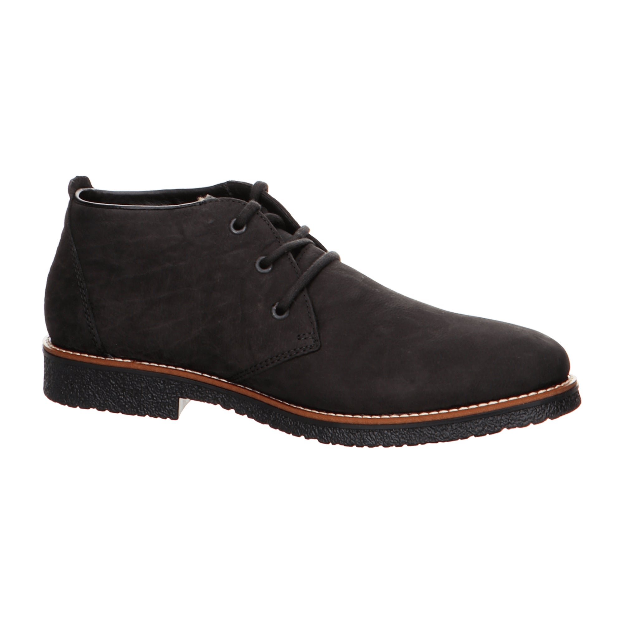 Rieker Black Nubuck Leather Winter Boots with Warm Lining and Comfortable Sole