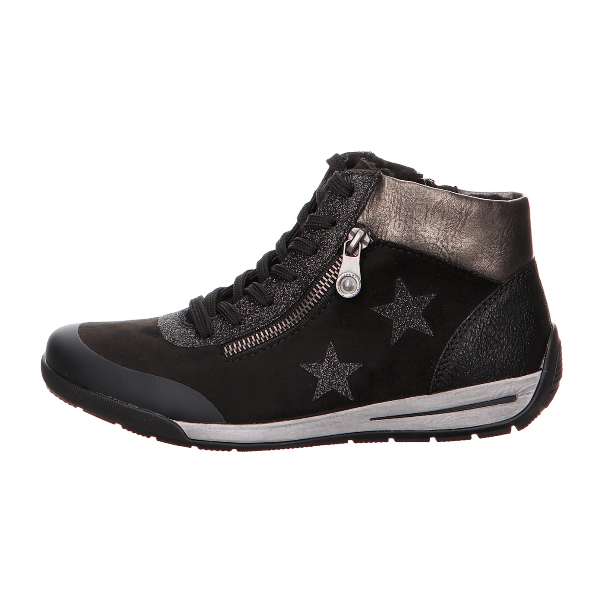Rieker Women's Black Lace-Up Ankle Boots with Warm Lining