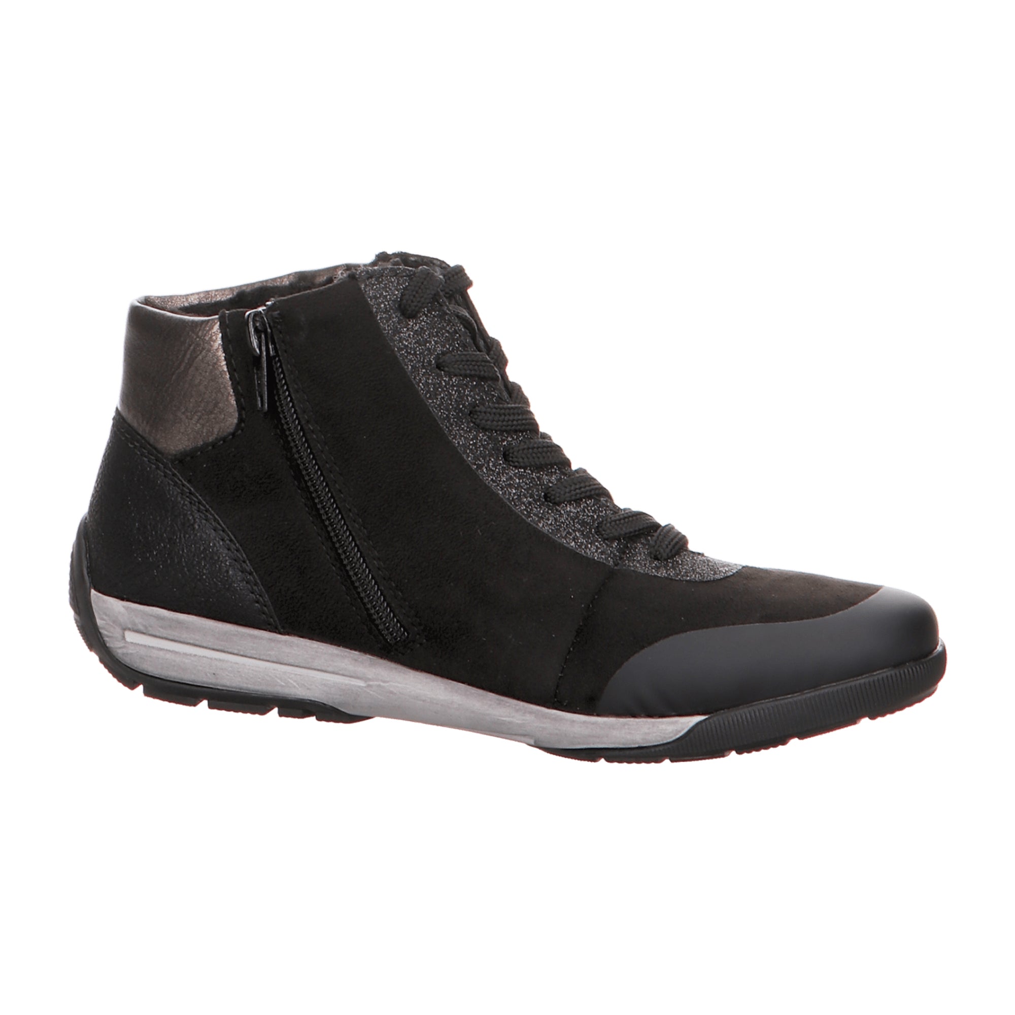 Rieker Women's Black Lace-Up Ankle Boots with Warm Lining
