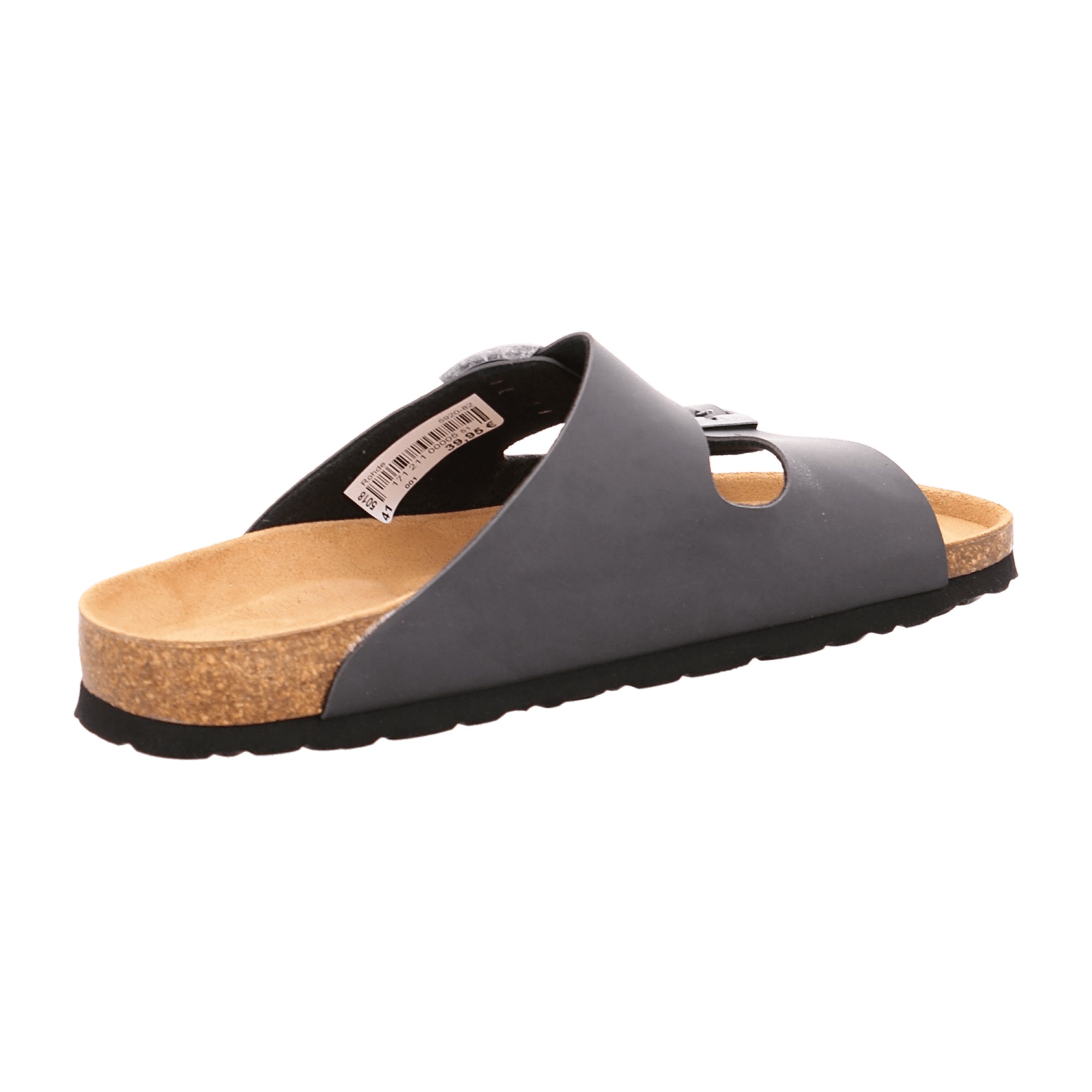 Rohde Alba Men's Gray Leather Comfort Sandals with Soft Footbed