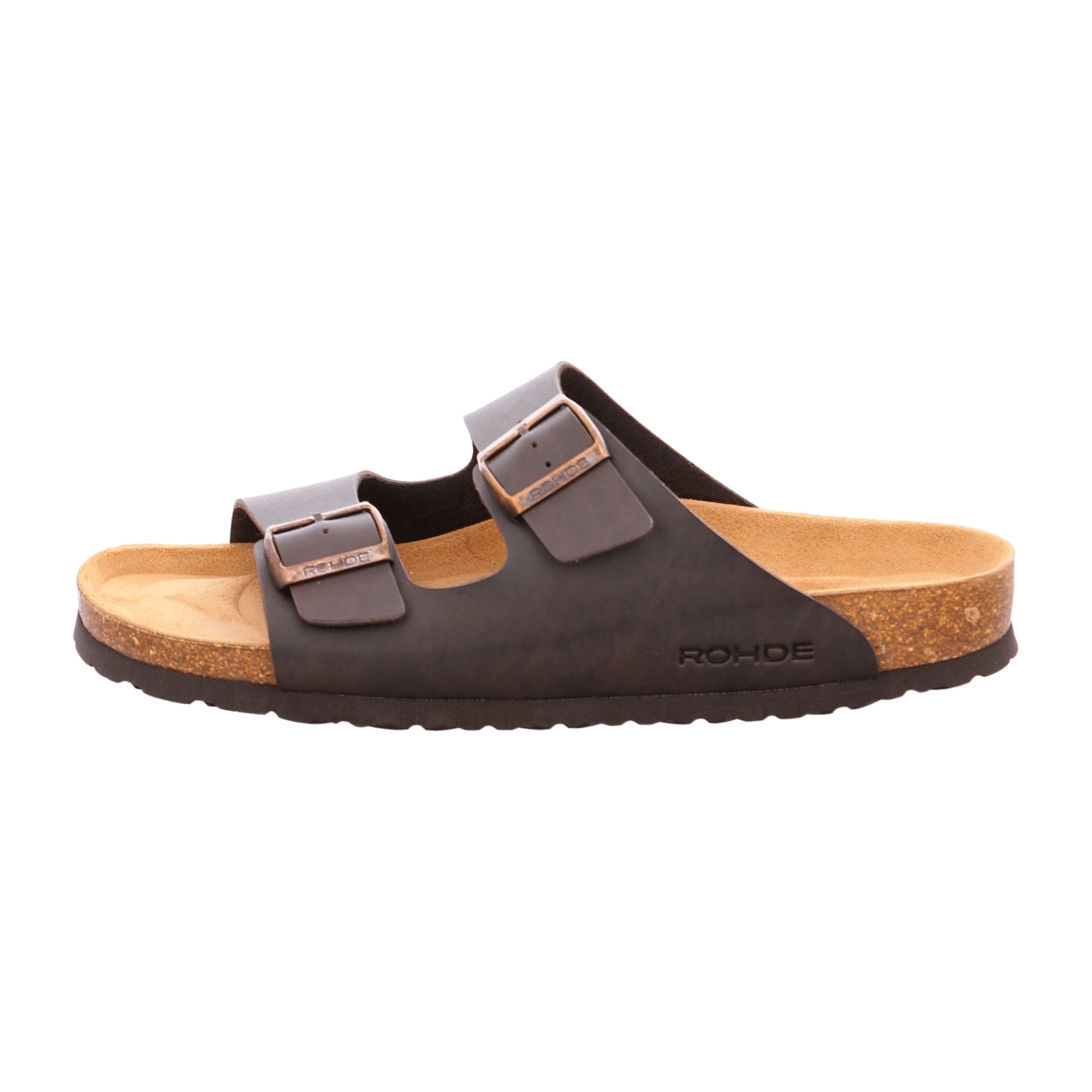 Rohde Men's Dark Brown Copper Leather Sandals with Adjustable Straps