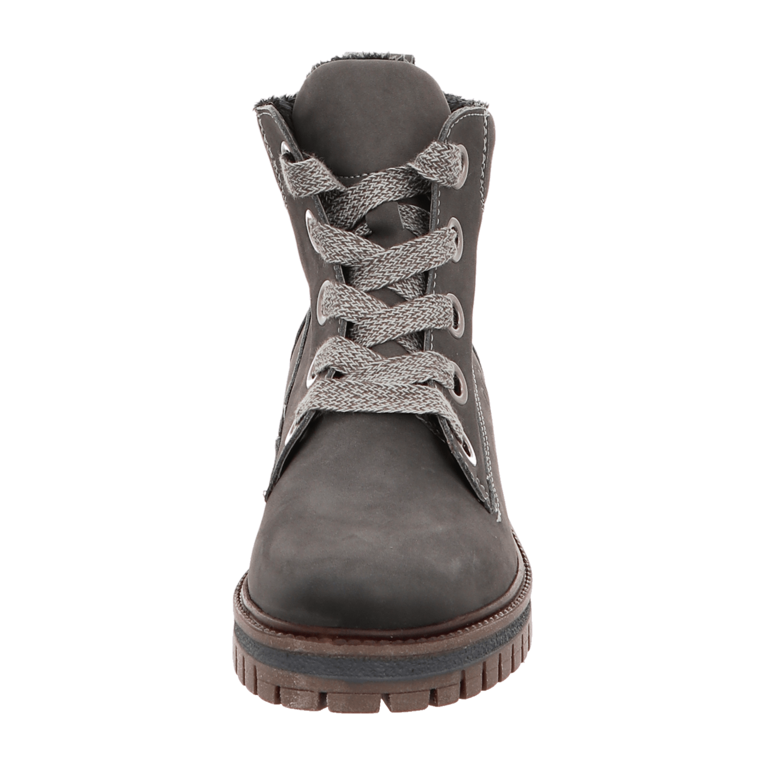 ARA JACKSON Women's Gray Smooth Leather Lace-Up Shoes with Round Toe - Bartel-Shop