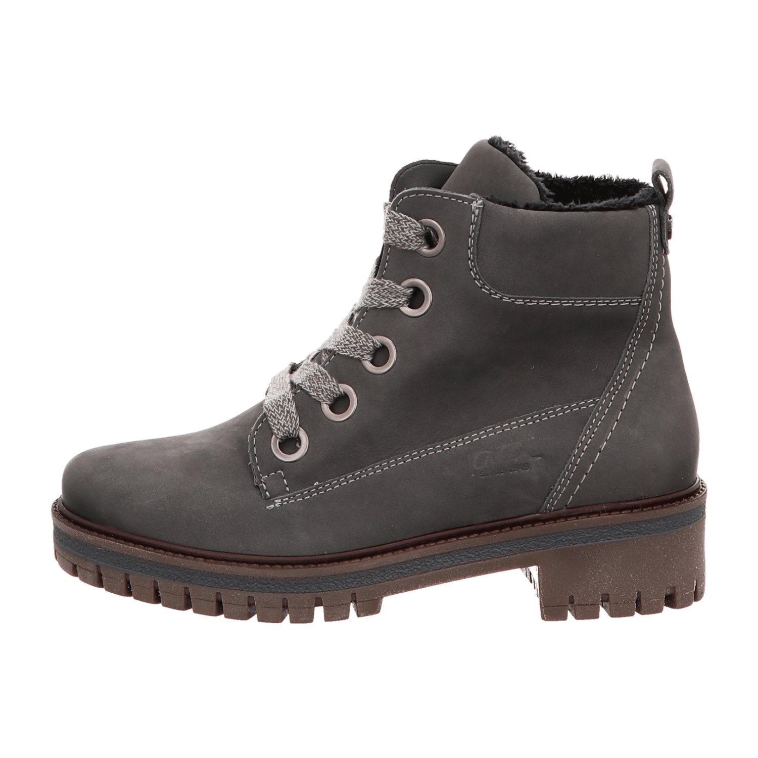 ARA JACKSON Women's Gray Smooth Leather Lace-Up Shoes with Round Toe - Bartel-Shop