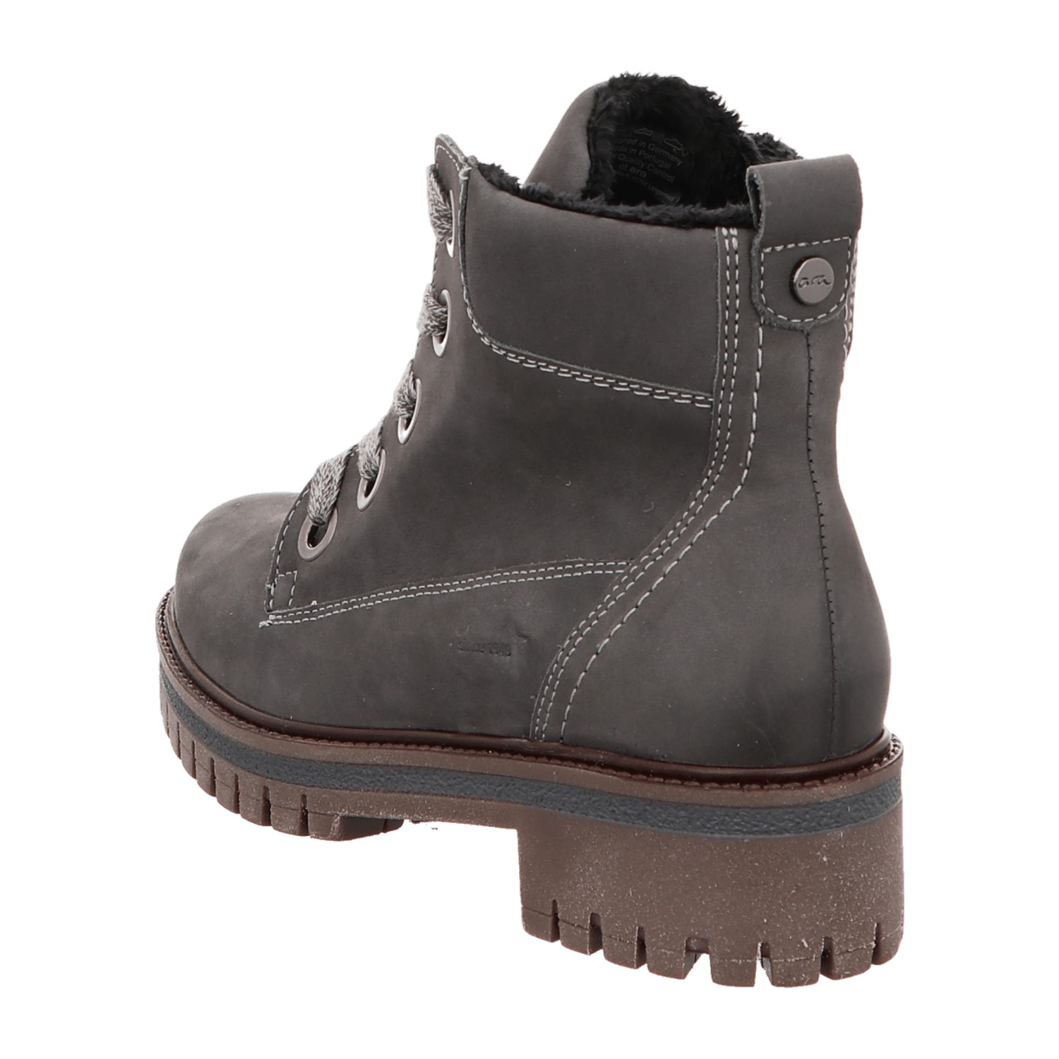 ARA JACKSON Women's Gray Smooth Leather Lace-Up Shoes with Round Toe - Bartel-Shop