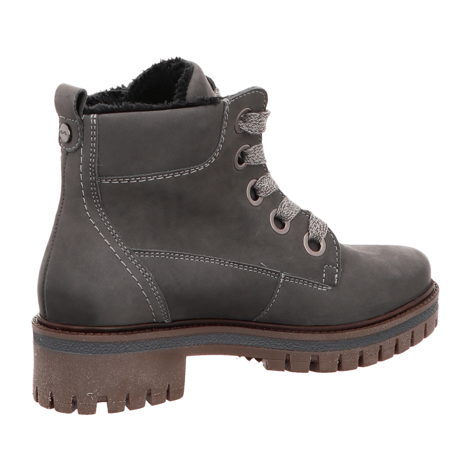 ARA JACKSON Women's Gray Smooth Leather Lace-Up Shoes with Round Toe - Bartel-Shop