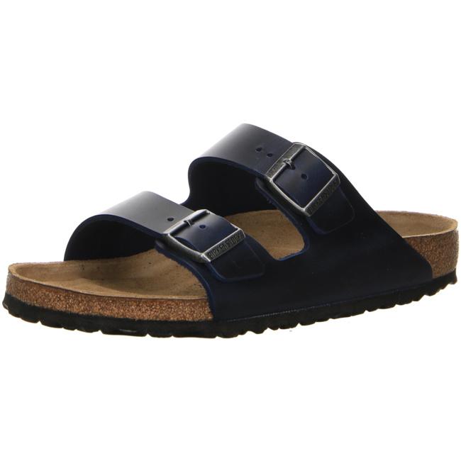 Birkenstock Arizona Blue Waxy Leather SFB Slipper Sandals Shoes Nubuck regular - Bartel-Shop