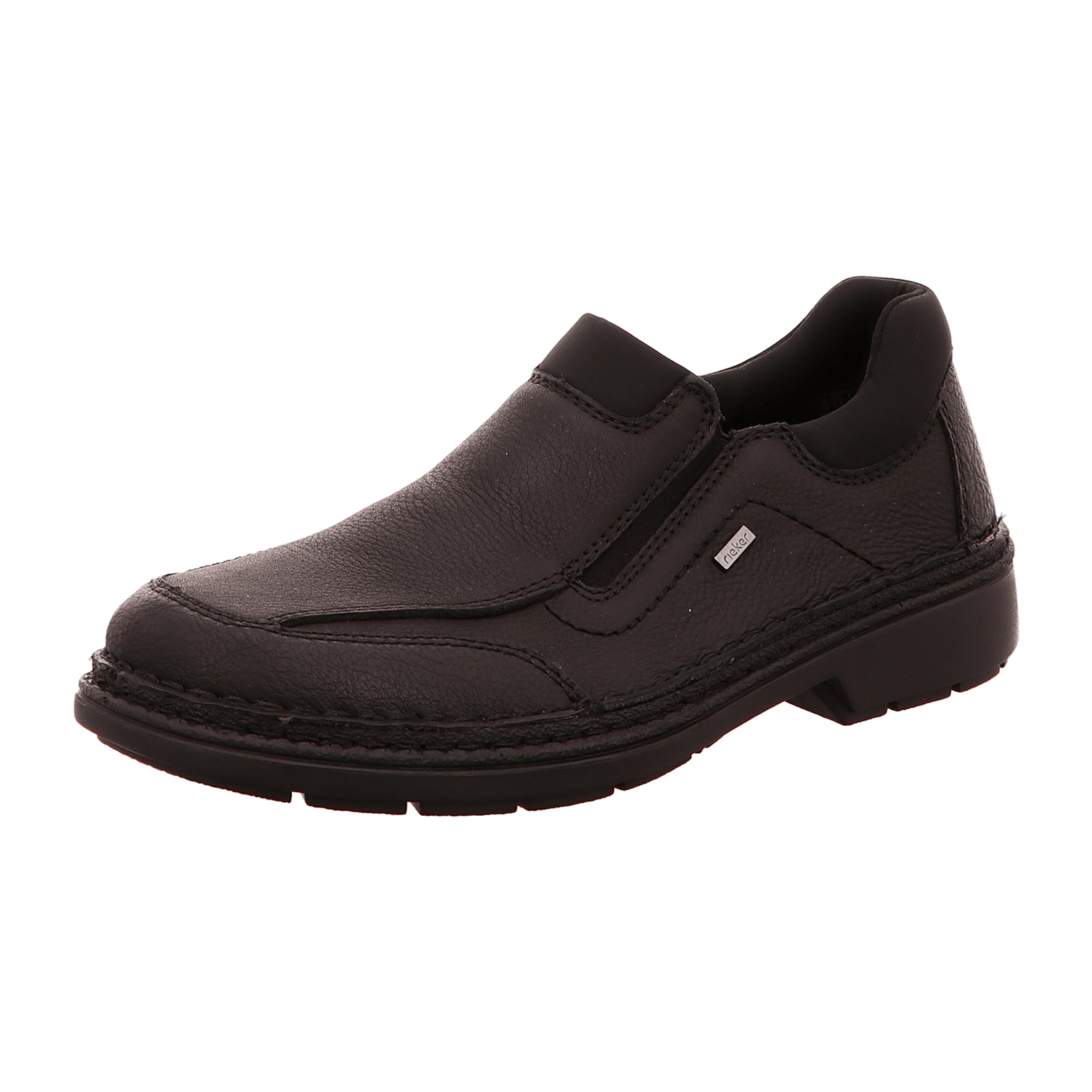 Rieker Black Leather Slip-On Shoes Comfortable Wide Fit Classic Design Fast Shipping
