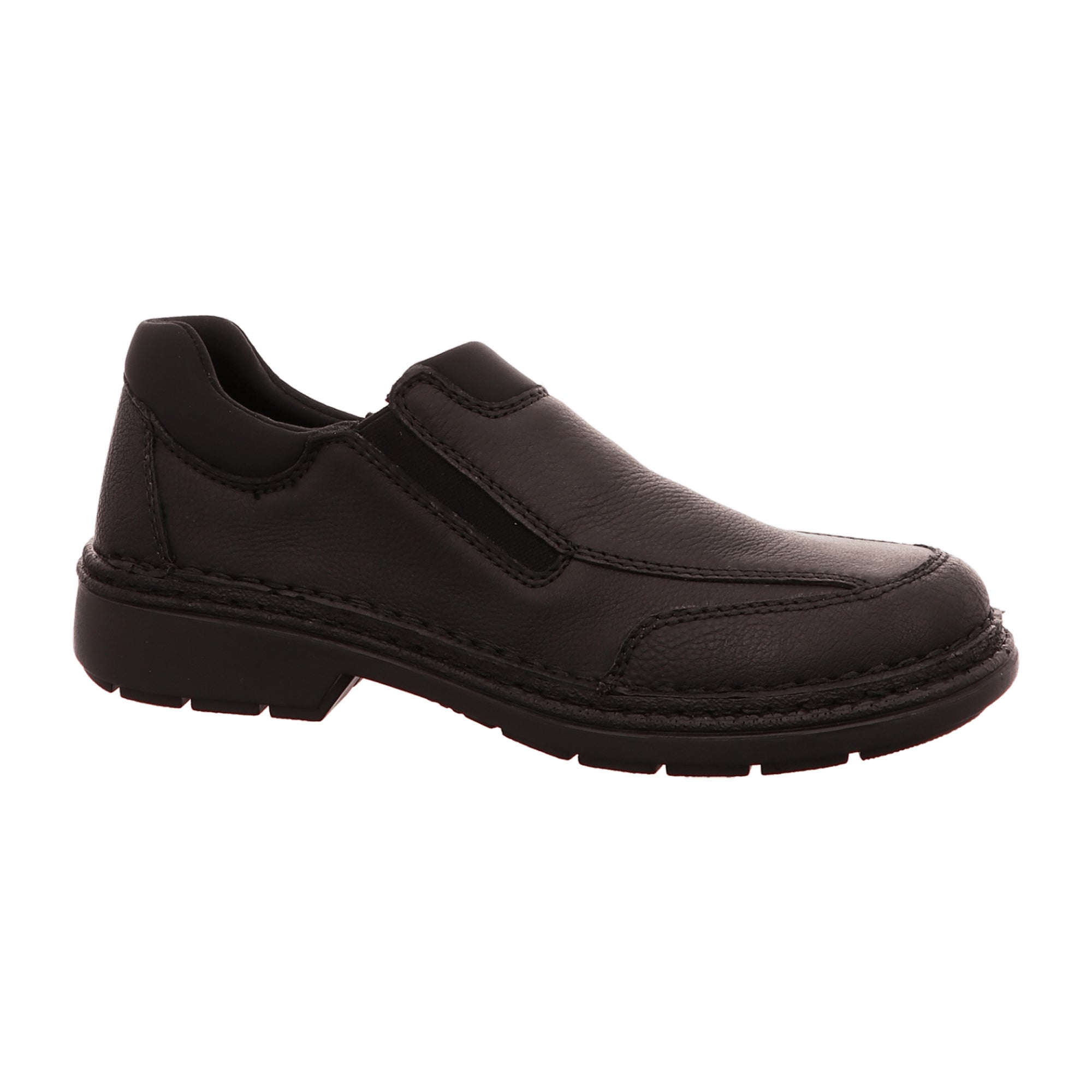 Rieker Black Leather Slip-On Shoes Comfortable Wide Fit Classic Design Fast Shipping