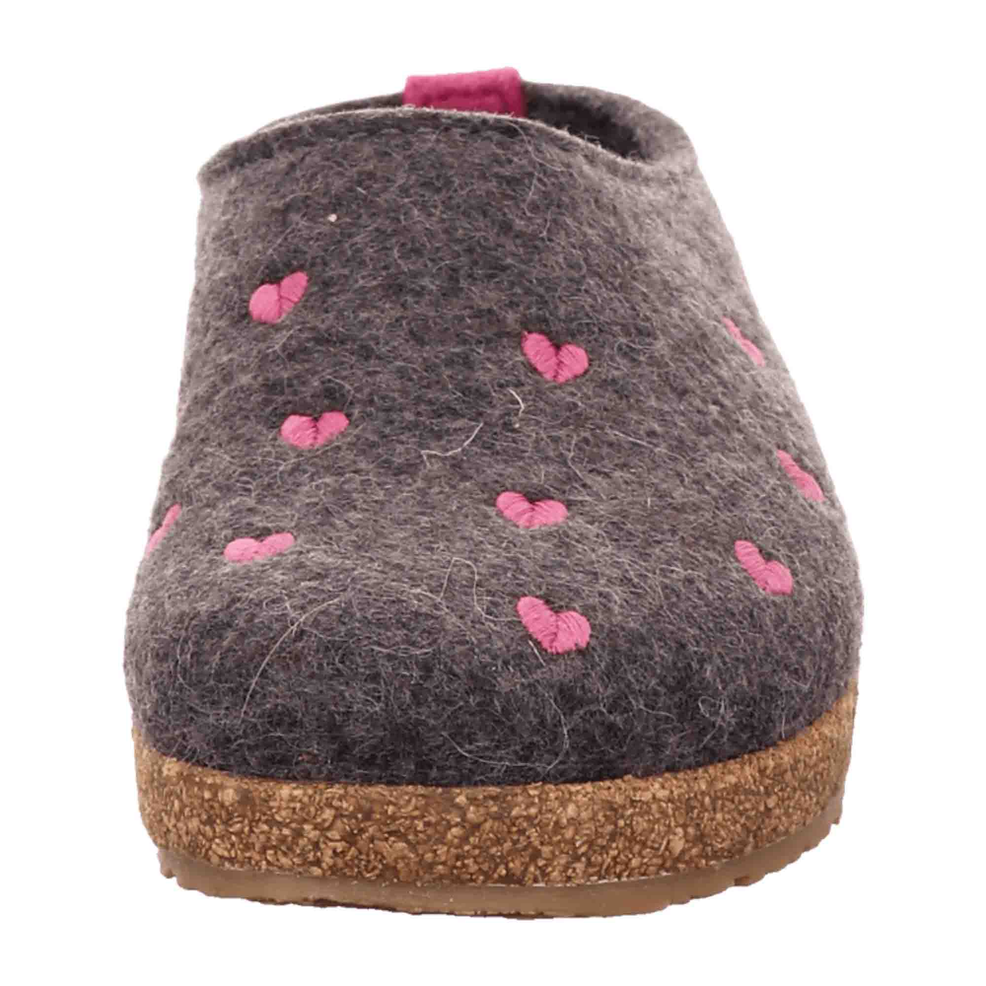 Haflinger Women's Slippers - Stylish & Comfortable Grey Wool