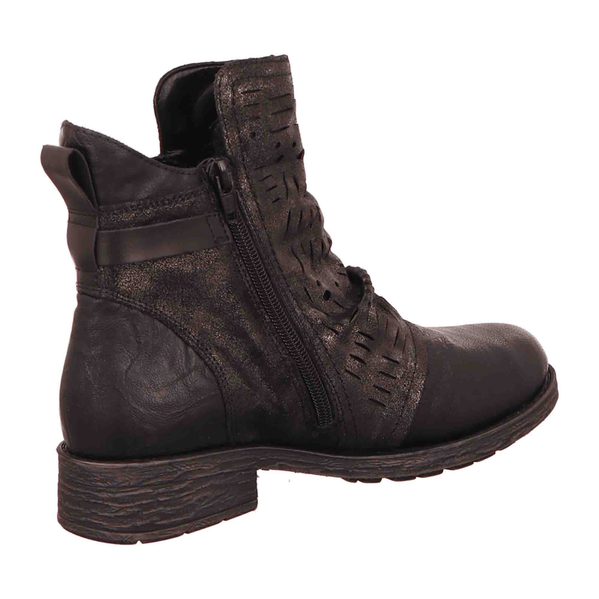 Comfortable Black Remonte Ankle Boots for Women with Warm Lining and Zipper